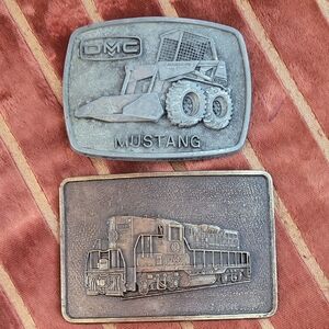 Vintage DMC Mustang Belt Buckle Set